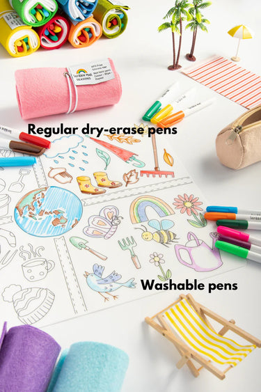 Scribble Mat - 12 Washable Pens in Felt Case